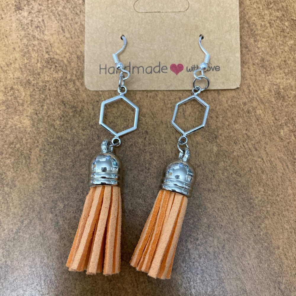 Suede tassel earrings